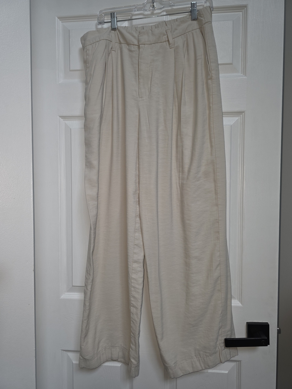 Wide Leg Cream Women's Pants